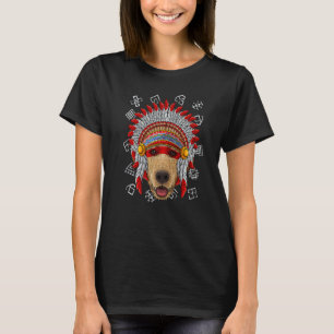 Camiseta Cachorro Labrador Indígena Nativo Americano Indi