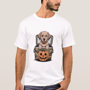 Camiseta Cachorro Labrador Marrom Halloween Assustador