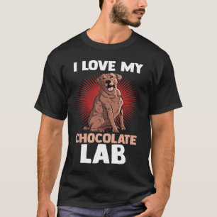 Camiseta Cachorro Labrador Pai Mãe Eu Amo Meu Chocolate La