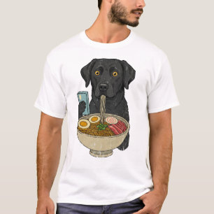 Camiseta Cachorro Labrador Preto Fofo Segurando Telefone Co