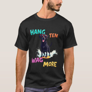 Camiseta Cachorro Labrador Preto Legal Surfando