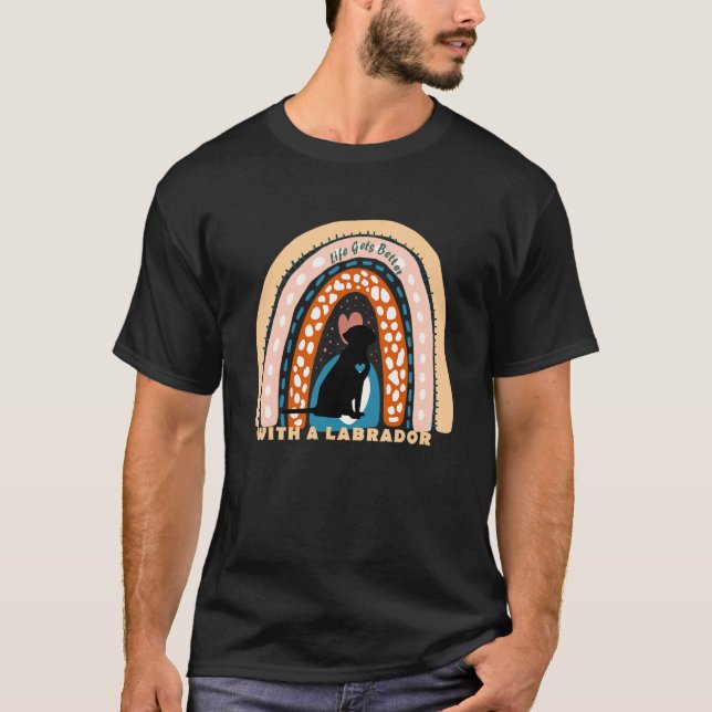 Camiseta Cachorro Labrador Retriever Com Arco-íris Padroniz (Frente)