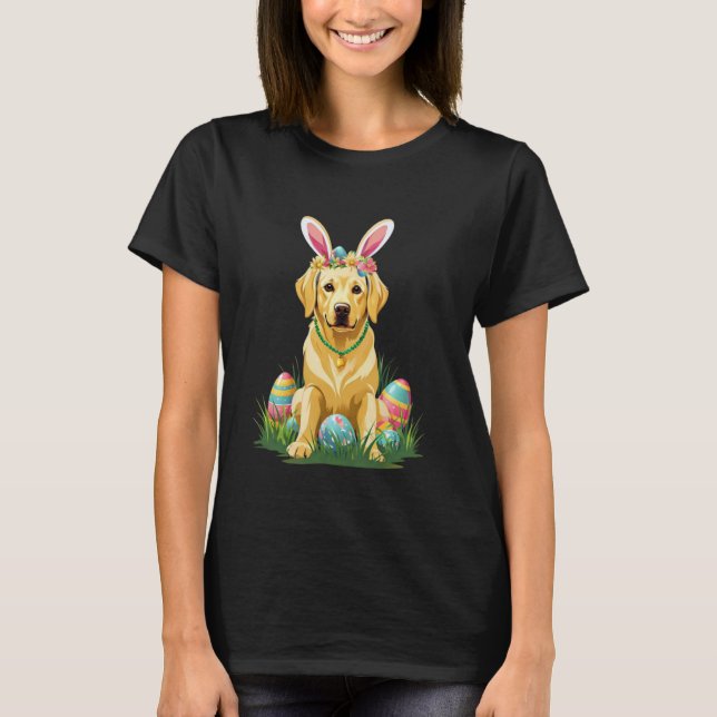 Camiseta Cachorro Labrador Retriever com Orelhas de Coelho  (Frente)