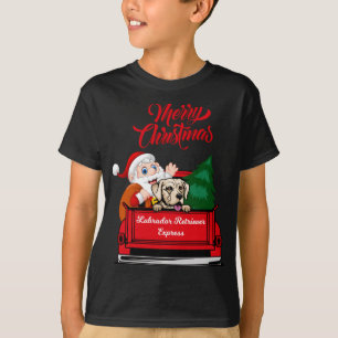 Camiseta Cachorro Labrador Retriever Com Papai Noel Em Red