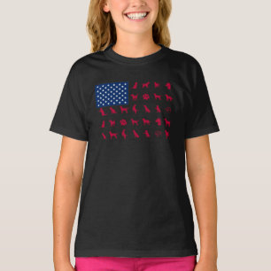 Camiseta Cachorro Labrador Retriever EUA Flag