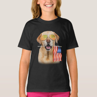 Camiseta Cachorro | Labrador Retriever EUA Flag