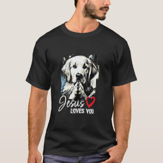 Camiseta Cachorro Labrador Retriever Jesus Te Ama Religioso