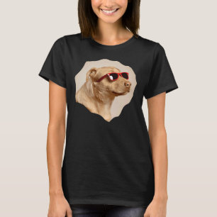 Camiseta Cachorro legal amarelo Labrador Vestindo óculos es
