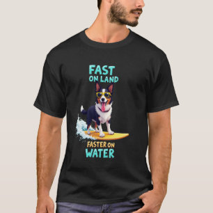 Camiseta Cachorro Legal Border Collie Surfando