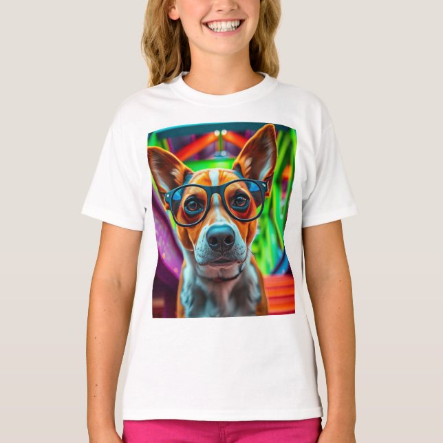 Camiseta Cachorro Legal com Óculos de Sol (Frente)