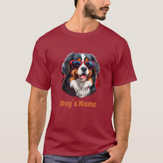 Camiseta Cachorro legal da Montanha Bernesa com Óculos Sola
