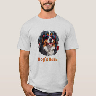 Camiseta Cachorro legal da Montanha Bernesa com Óculos Sola