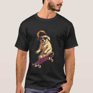 Camiseta Cachorro Legal de Skate Cartoon Roupas de Rua