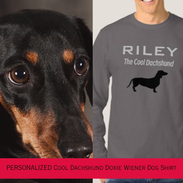 Camiseta Cachorro Legal PERSONALIZADO Dachshund Doxie Wiene (PERSONALIZED Cool Dachshund Doxie Wiener Dog Long Sleeve T-Shirt)