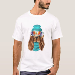 Camiseta Cachorro legal Vestindo Óculos de Pé Gráfico Le