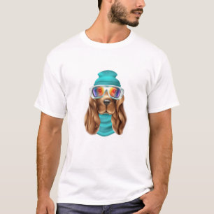 Camiseta Cachorro legal Vestindo Óculos de Pé Gráfico Le