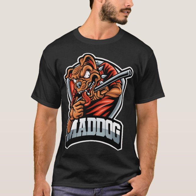 Camiseta Cachorro louco com arma (Frente)