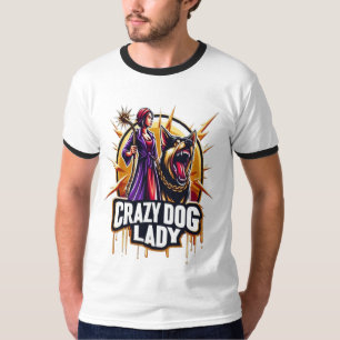 Camiseta Cachorro Louco Com Seu Cachorro De Guarda Feroz