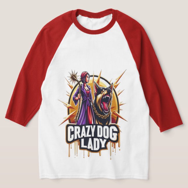 Camiseta Cachorro Louco Com Seu Cachorro De Guarda Feroz (Postura )