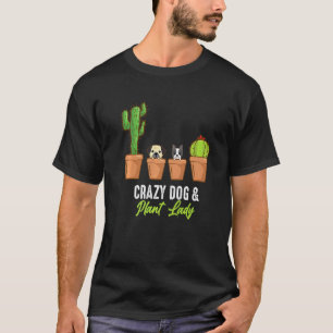 Camiseta Cachorro Louco E Pote De Plantas-Dama Cactus