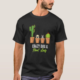 Camiseta Cachorro Louco E Senhora Da Planta Cacto Vaso De P