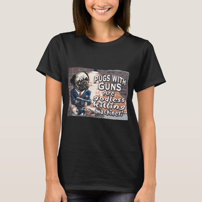 Camiseta Cachorro Louco Pug Matemática Pensa No Teorema Do  (Frente)