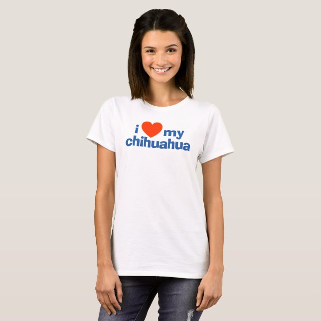 Camiseta Cachorro Lover. Eu Amo Meu Chihuahua (Frente Completa)
