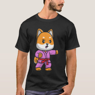 Camiseta Cachorro Lutador de Karatê Shiba Animal de Artes M