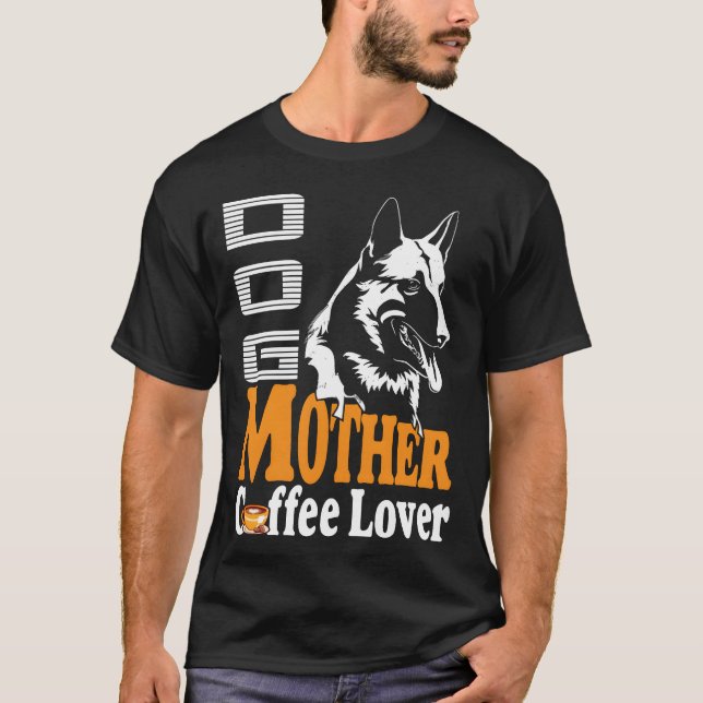 Camiseta Cachorro mãe amante do café (Frente)