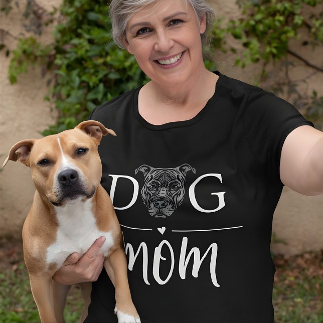 Camiseta Cachorro Mãe Americana Bonita Touro Terrier (american pit bull dog mom)