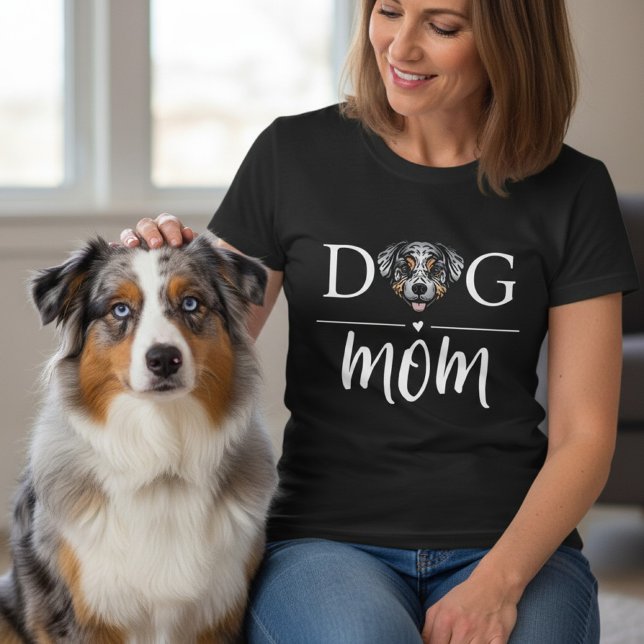 Camiseta Cachorro Mãe Bela, Pastor Australiano (australian shepherd dog mom)