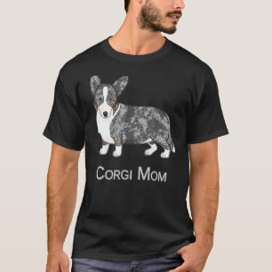 Camiseta Cachorro Mãe Cardigan Welsh Corgi Merle Azul Fofo