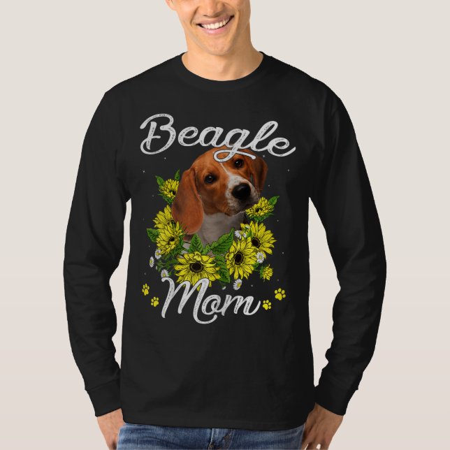 Camiseta Cachorro Mãe Dia de as mães Presente Girassol Mãe (Frente)