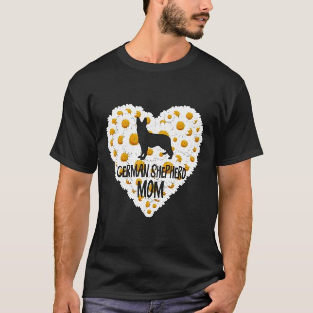 Camiseta Cachorro Mãe No Amor Flores Brancas De Margarida A (Frente)