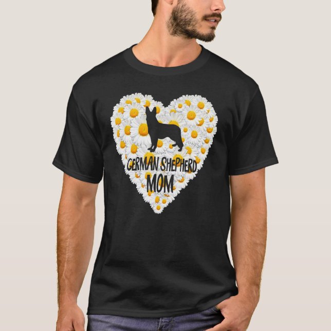 Camiseta Cachorro Mãe No Amor Flores Brancas De Margarida A (Frente)