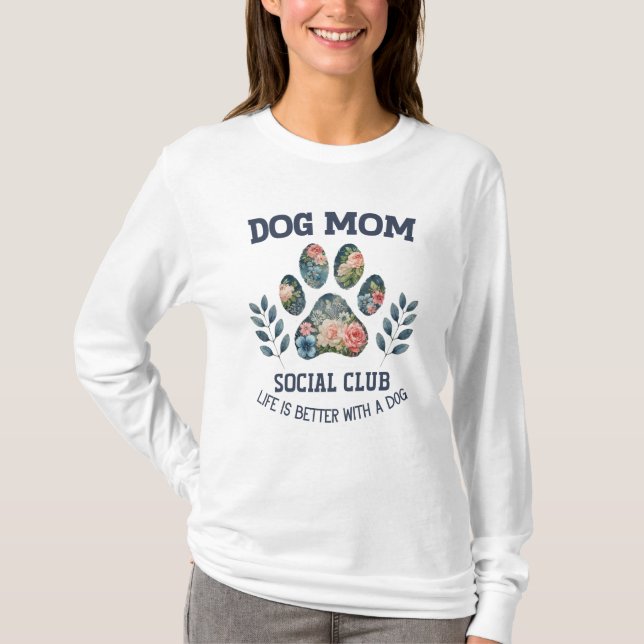 Camiseta Cachorro Mãe Paw Floral (Frente)