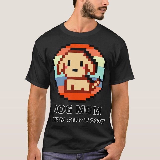 Camiseta Cachorro Mãe Pixel Desde 2027 775 (Frente)