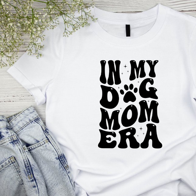 Camiseta Cachorro Mãe Retro Fonte Básica das Mulheres (Criador carregado)