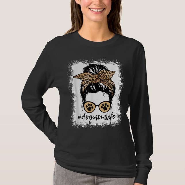 Camiseta Cachorro Mãe Vida Mensageira Leopard Imprime Cacho (Frente)