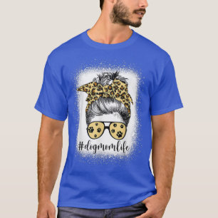 Camiseta Cachorro Mãe Vida Mensagem Bun Bandana Leopard Imp