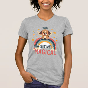 Camiseta Cachorro Mágico Positivamente Antigo Arco-íris Anj