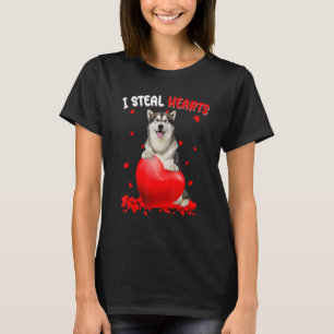 Camiseta Cachorro Malamute do Alasca Eu Roubo Corações Vale