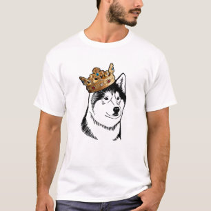 Camiseta Cachorro Malamute do Alasca Vestindo Coroa