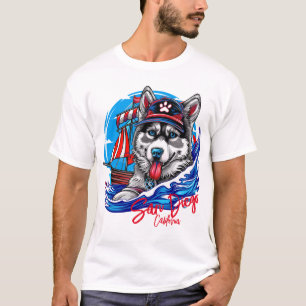 Camiseta Cachorro Malamute do Rouco Marítimo Patriótico, Sa