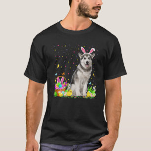 Camiseta Cachorro Malamute Oriental, Caça ao Ovo, Engraçado