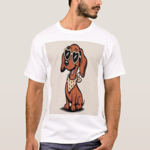 Camiseta Cachorro Malhado Fofo com Óculos de Sol SVG de Des