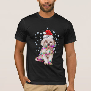 Camiseta Cachorro Maltês de Natal