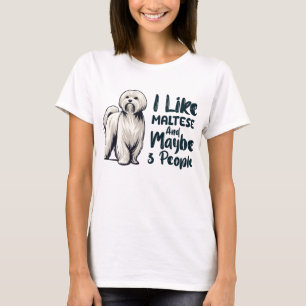 Camiseta Cachorro Maltês Engraçado