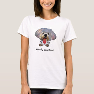 Camiseta Cachorro Maltês Engraçado Camisa-T-Camisa de Mulhe