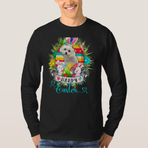 Camiseta Cachorro Maltês Na Cesta De Ovos De Páscoa Feliz E